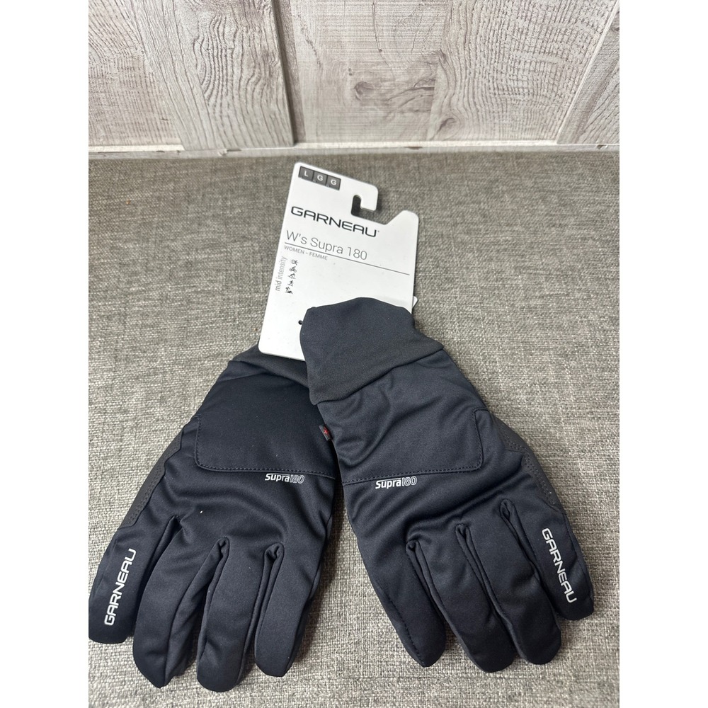 Garneau Womens L Supra 180 Black Thermal Cycling Running Gloves Touchscreen